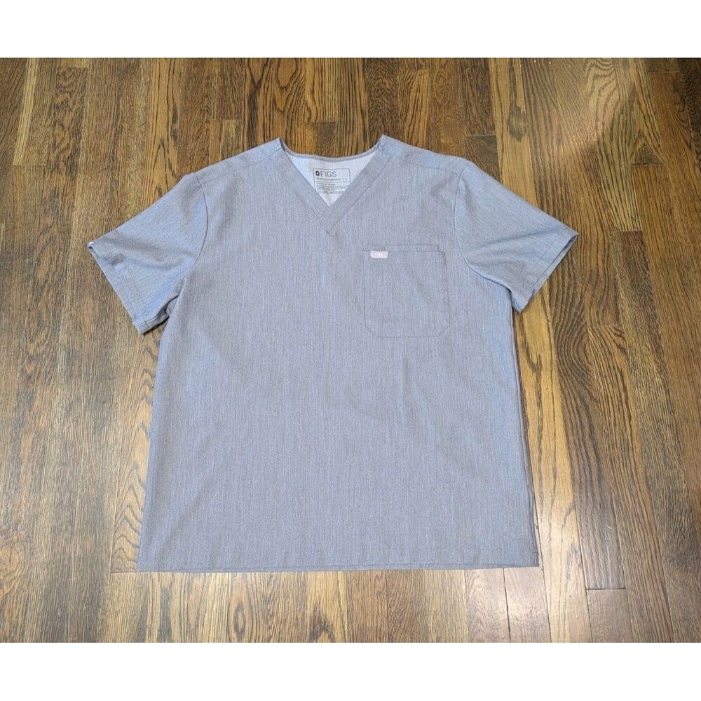 FIGS Scrubs Medical Technical Collection Shirt Top Size Men's Large Gray Pocket
